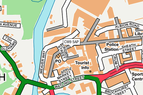 CW9 5AP map - OS OpenMap – Local (Ordnance Survey)
