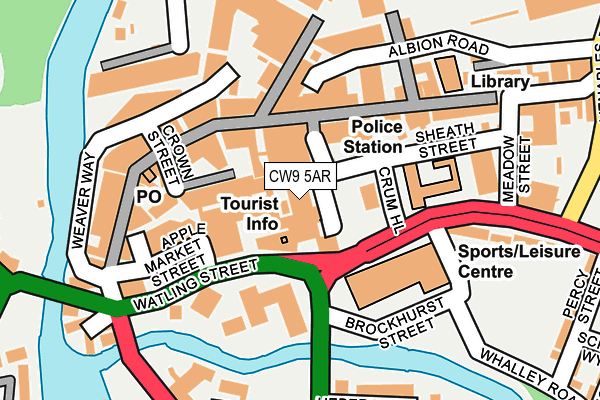 CW9 5AR map - OS OpenMap – Local (Ordnance Survey)