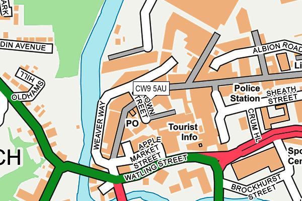 CW9 5AU map - OS OpenMap – Local (Ordnance Survey)