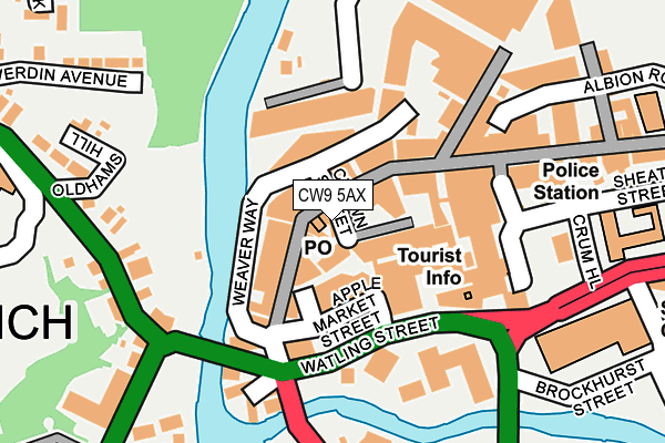 CW9 5AX map - OS OpenMap – Local (Ordnance Survey)