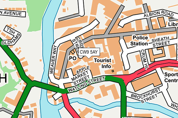 CW9 5AY map - OS OpenMap – Local (Ordnance Survey)