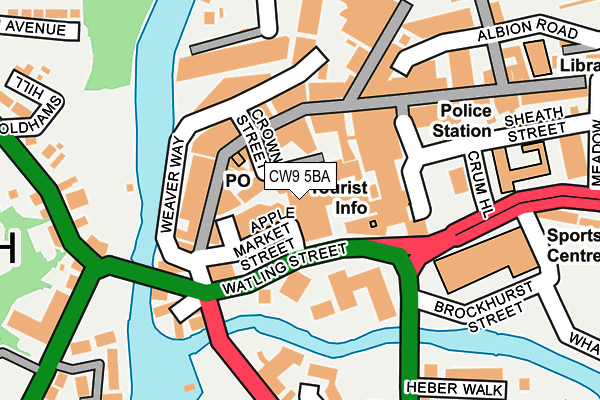 CW9 5BA map - OS OpenMap – Local (Ordnance Survey)