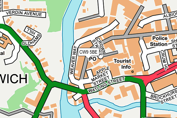 CW9 5BE map - OS OpenMap – Local (Ordnance Survey)