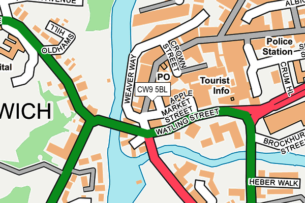 CW9 5BL map - OS OpenMap – Local (Ordnance Survey)