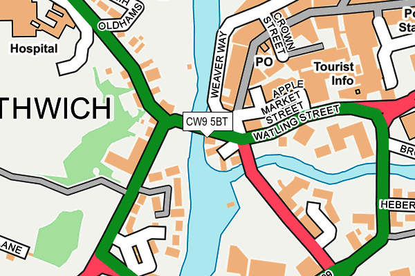 CW9 5BT map - OS OpenMap – Local (Ordnance Survey)