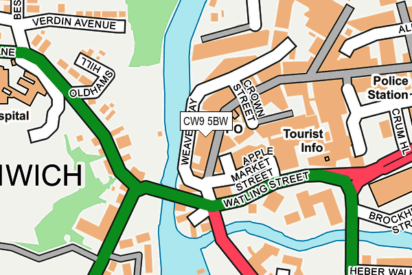 CW9 5BW map - OS OpenMap – Local (Ordnance Survey)