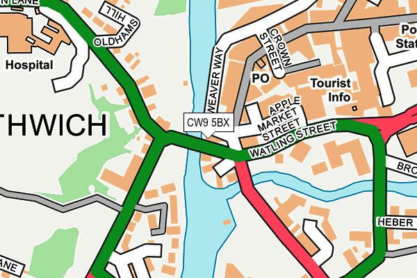 CW9 5BX map - OS OpenMap – Local (Ordnance Survey)