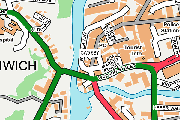 CW9 5BY map - OS OpenMap – Local (Ordnance Survey)