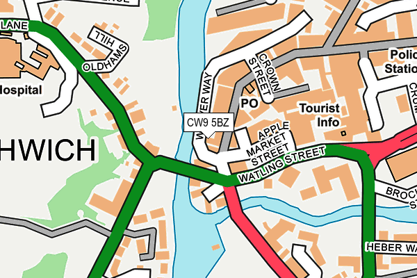 CW9 5BZ map - OS OpenMap – Local (Ordnance Survey)