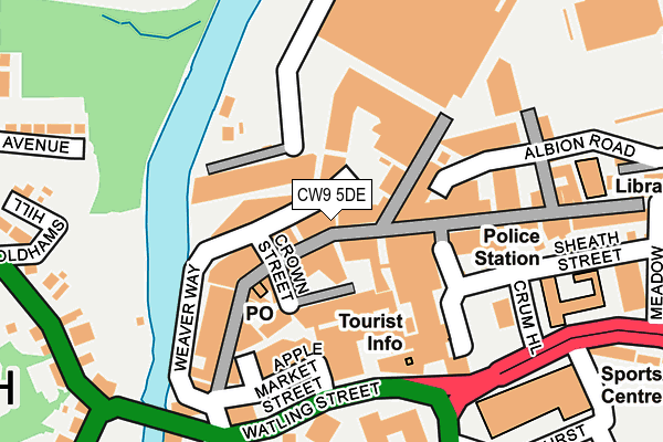 CW9 5DE map - OS OpenMap – Local (Ordnance Survey)