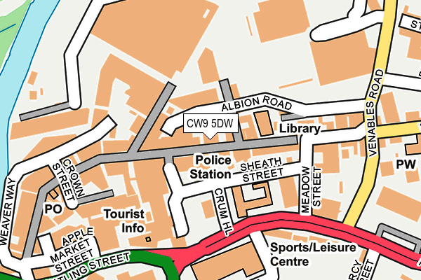 CW9 5DW map - OS OpenMap – Local (Ordnance Survey)