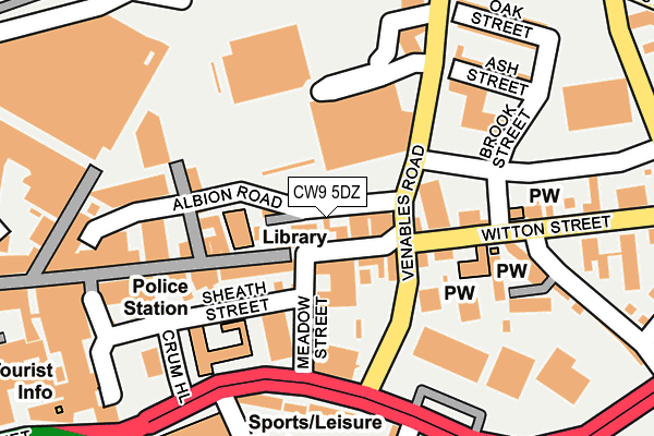 CW9 5DZ map - OS OpenMap – Local (Ordnance Survey)