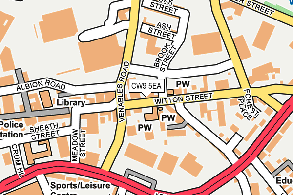 CW9 5EA map - OS OpenMap – Local (Ordnance Survey)