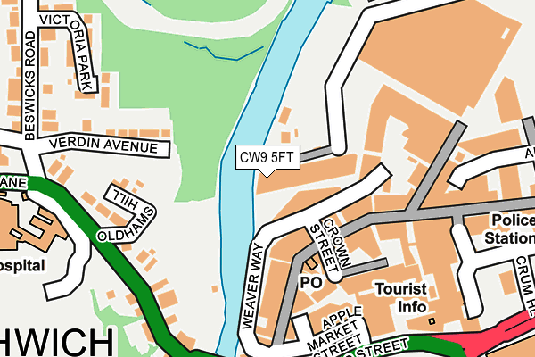 CW9 5FT map - OS OpenMap – Local (Ordnance Survey)