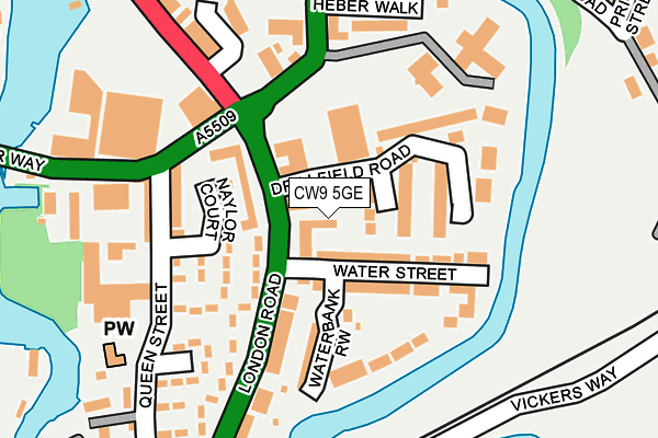 CW9 5GE map - OS OpenMap – Local (Ordnance Survey)