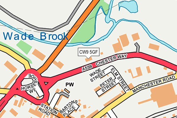 CW9 5GF map - OS OpenMap – Local (Ordnance Survey)
