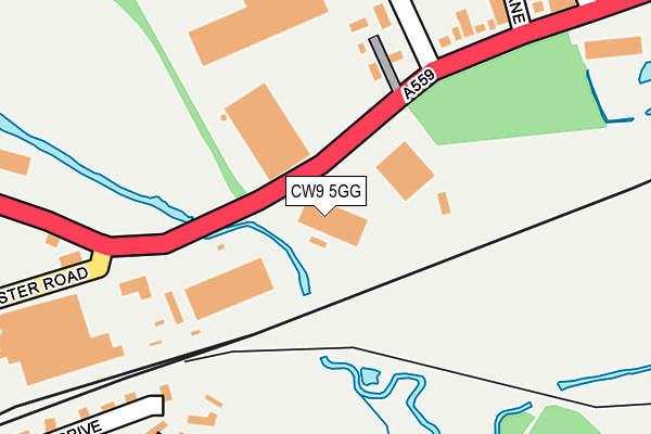 CW9 5GG map - OS OpenMap – Local (Ordnance Survey)