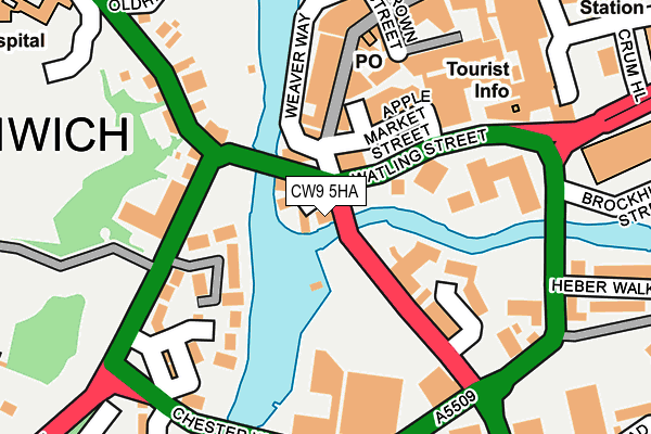 CW9 5HA map - OS OpenMap – Local (Ordnance Survey)