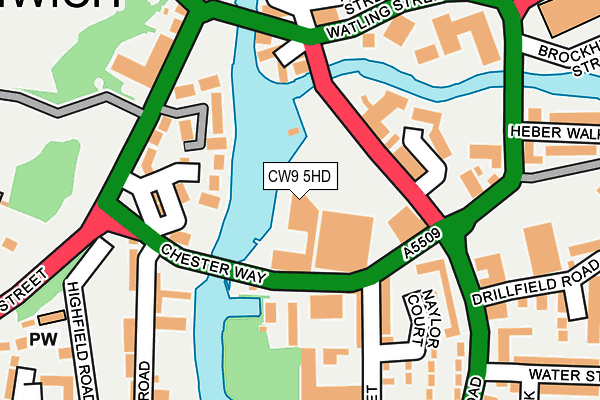 CW9 5HD map - OS OpenMap – Local (Ordnance Survey)