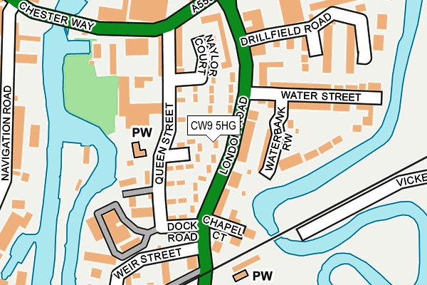 CW9 5HG map - OS OpenMap – Local (Ordnance Survey)