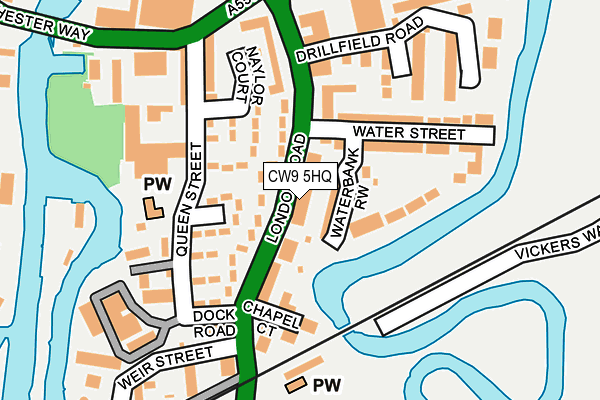 CW9 5HQ map - OS OpenMap – Local (Ordnance Survey)