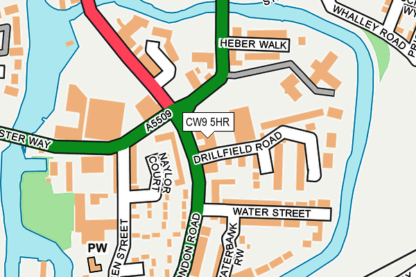 CW9 5HR map - OS OpenMap – Local (Ordnance Survey)