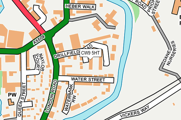 CW9 5HT map - OS OpenMap – Local (Ordnance Survey)