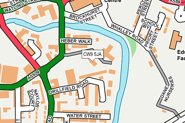 CW9 5JA map - OS OpenMap – Local (Ordnance Survey)