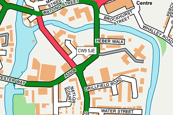 CW9 5JE map - OS OpenMap – Local (Ordnance Survey)