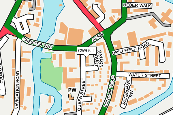 CW9 5JL map - OS OpenMap – Local (Ordnance Survey)