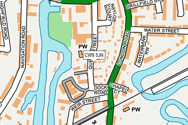 CW9 5JN map - OS OpenMap – Local (Ordnance Survey)