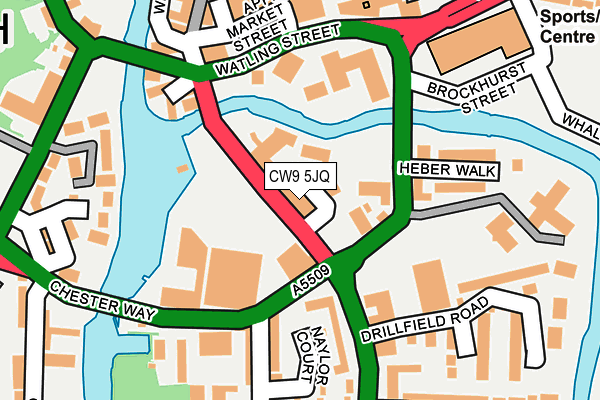 CW9 5JQ map - OS OpenMap – Local (Ordnance Survey)