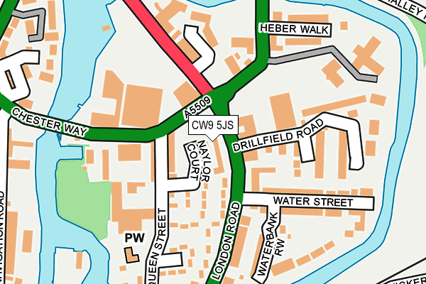 CW9 5JS map - OS OpenMap – Local (Ordnance Survey)