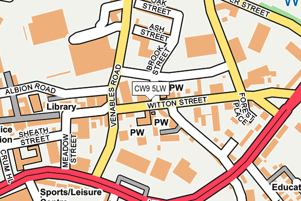 CW9 5LW map - OS OpenMap – Local (Ordnance Survey)