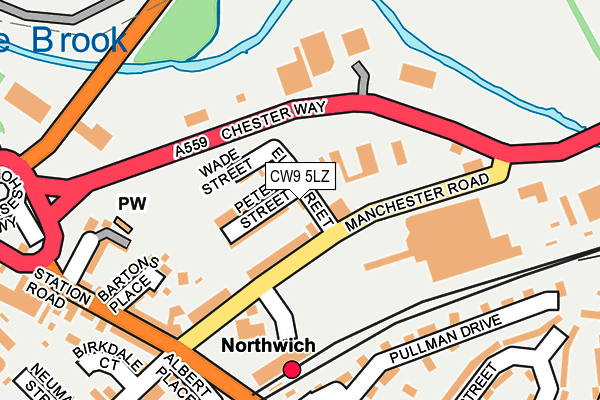 CW9 5LZ map - OS OpenMap – Local (Ordnance Survey)