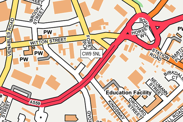 CW9 5NL map - OS OpenMap – Local (Ordnance Survey)