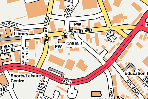 CW9 5NU map - OS OpenMap – Local (Ordnance Survey)