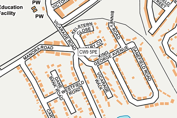 CW9 5PE map - OS OpenMap – Local (Ordnance Survey)