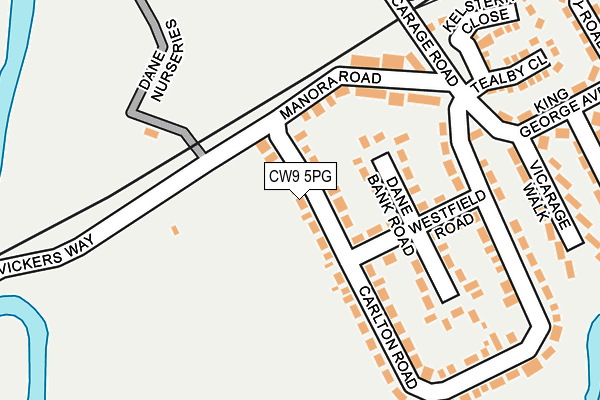 CW9 5PG map - OS OpenMap – Local (Ordnance Survey)