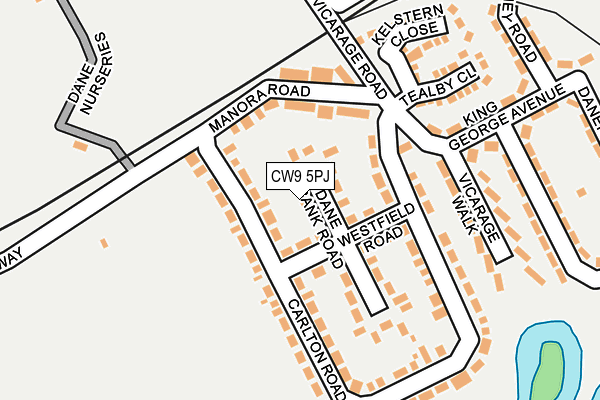 CW9 5PJ map - OS OpenMap – Local (Ordnance Survey)