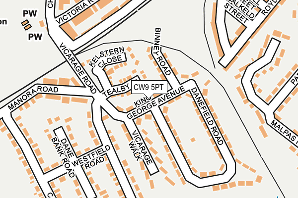 CW9 5PT map - OS OpenMap – Local (Ordnance Survey)