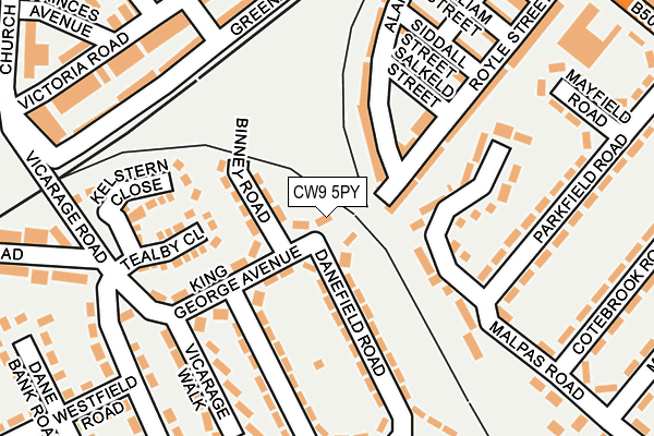 CW9 5PY map - OS OpenMap – Local (Ordnance Survey)