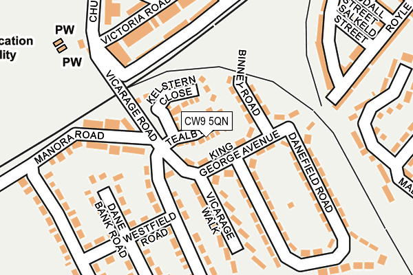 CW9 5QN map - OS OpenMap – Local (Ordnance Survey)