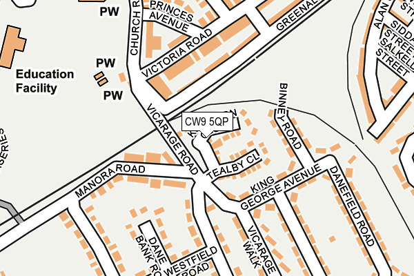 CW9 5QP map - OS OpenMap – Local (Ordnance Survey)