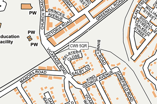 CW9 5QR map - OS OpenMap – Local (Ordnance Survey)