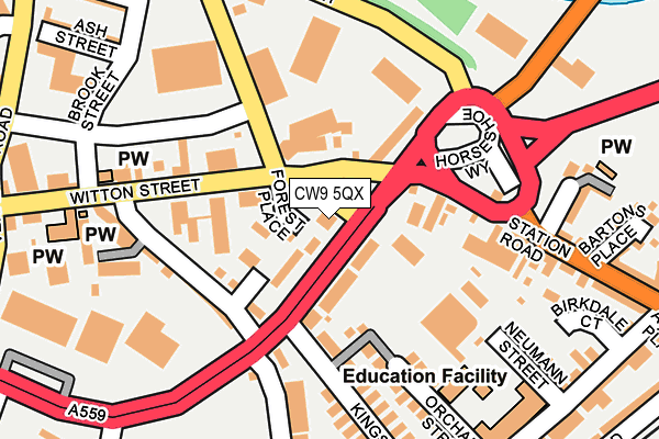 CW9 5QX map - OS OpenMap – Local (Ordnance Survey)