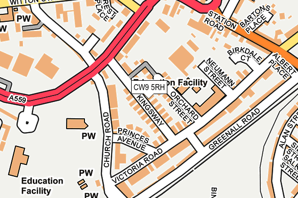 CW9 5RH map - OS OpenMap – Local (Ordnance Survey)
