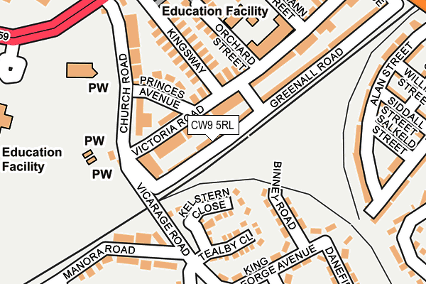 CW9 5RL map - OS OpenMap – Local (Ordnance Survey)