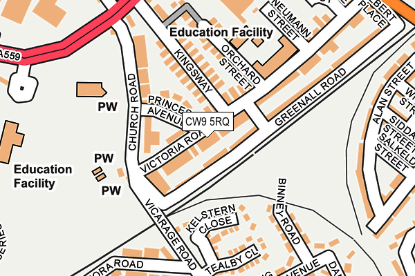 CW9 5RQ map - OS OpenMap – Local (Ordnance Survey)