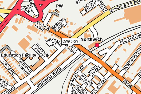 CW9 5RW map - OS OpenMap – Local (Ordnance Survey)